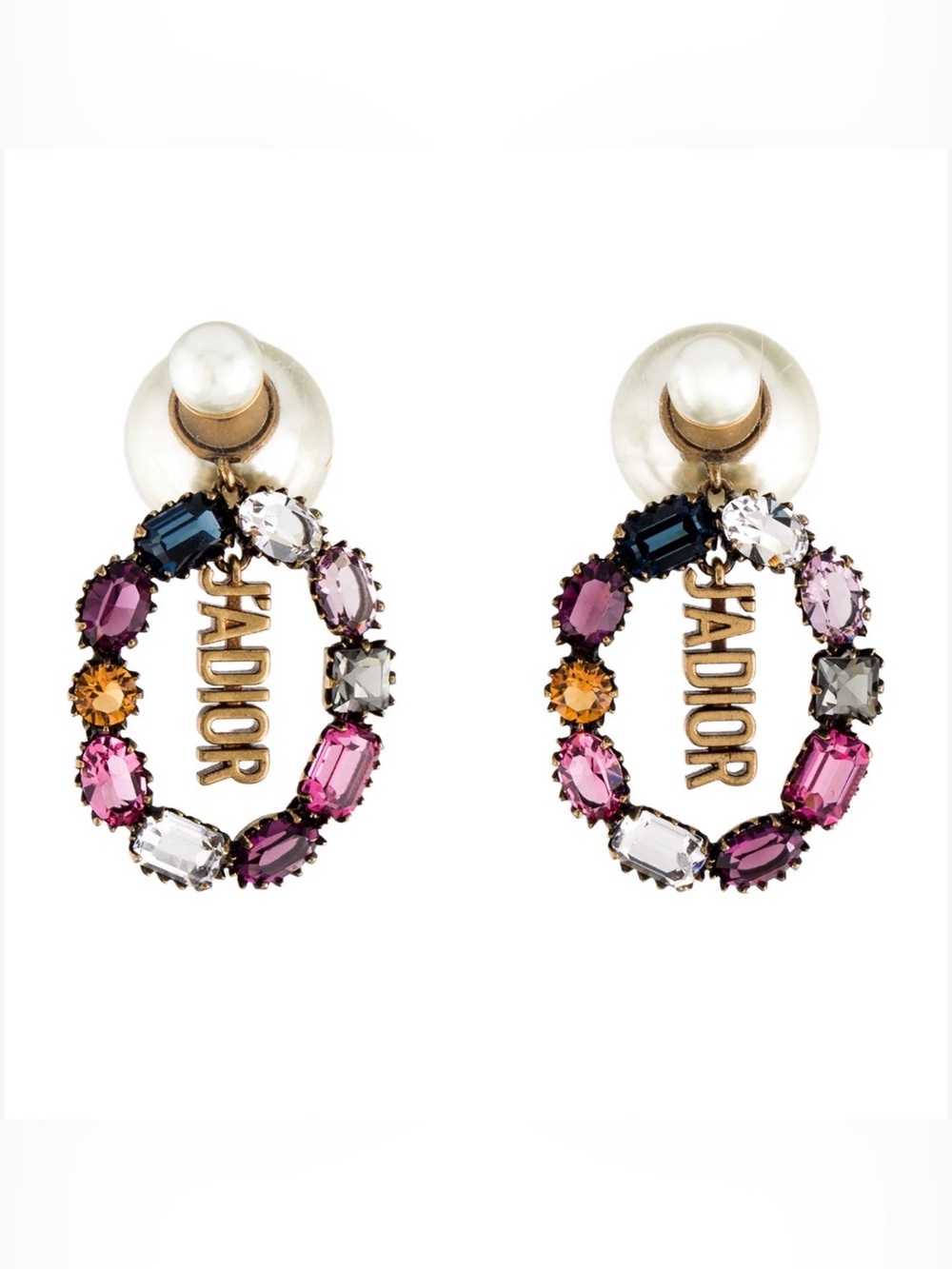 Dior Earrings J’Adior Crystal Hoop New in Box with Gift Bag, no tag